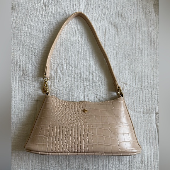 Peta + Jain Tan Crocodile-Embossed Shoulder Bag - Picture 1 of 4